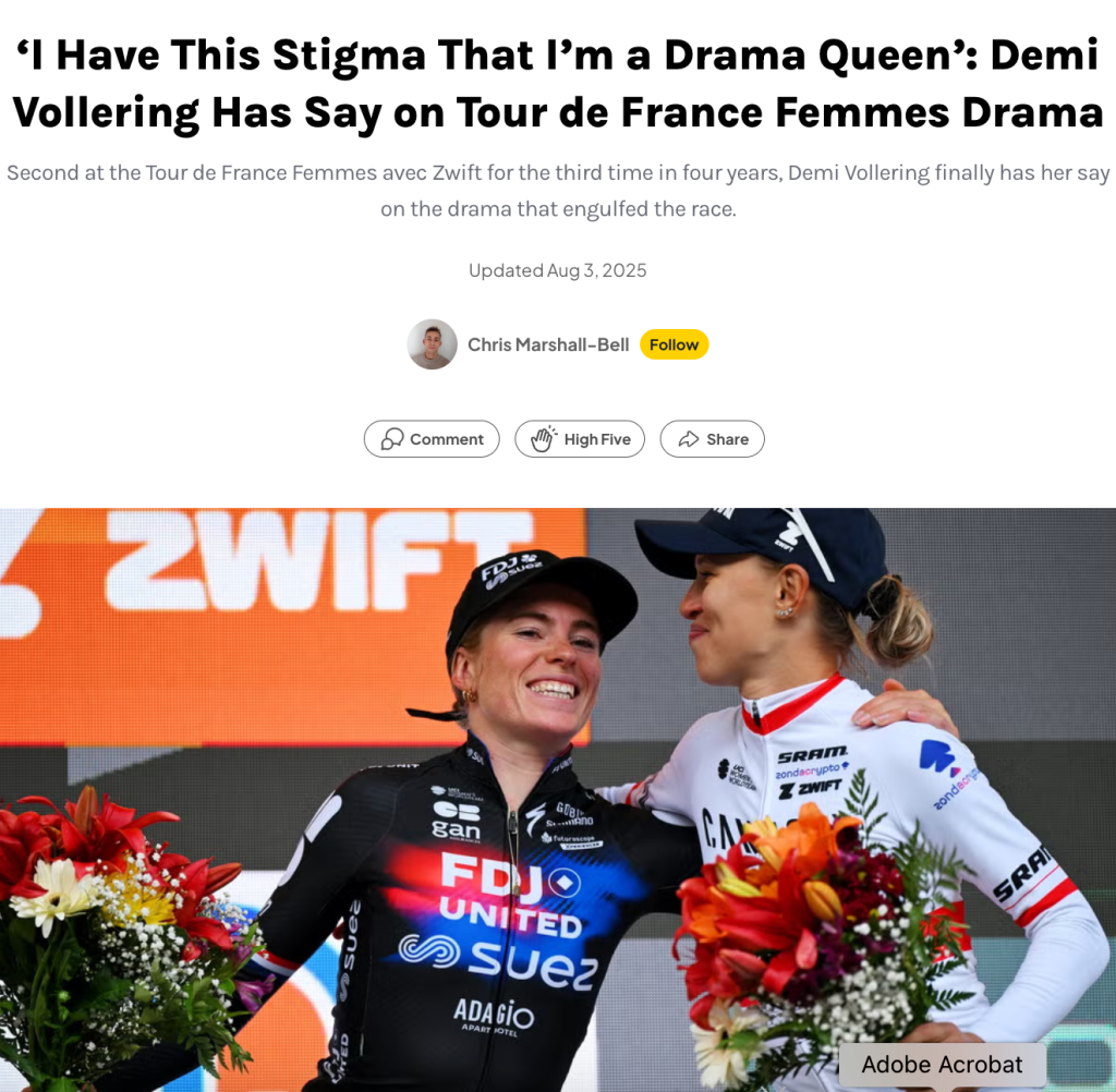 Demi Vollering responds to&nbsp;critics