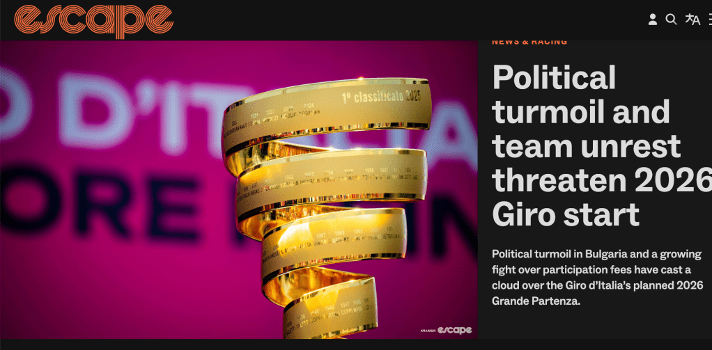 Giro start in Bulgaria under&nbsp;threat