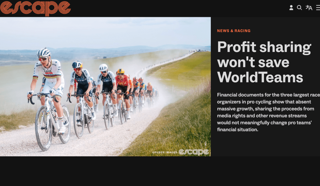 What’d happen if races split their profits with&nbsp;teams?