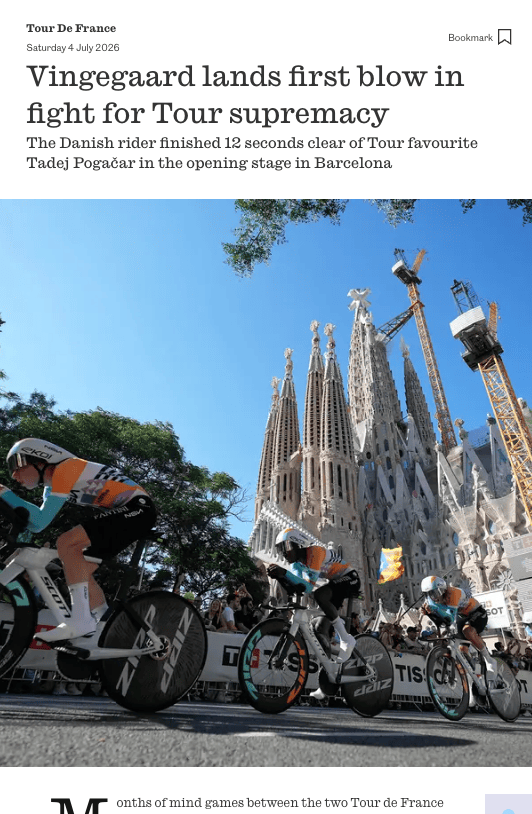 Vingegaard strikes first blow in&nbsp;Tour