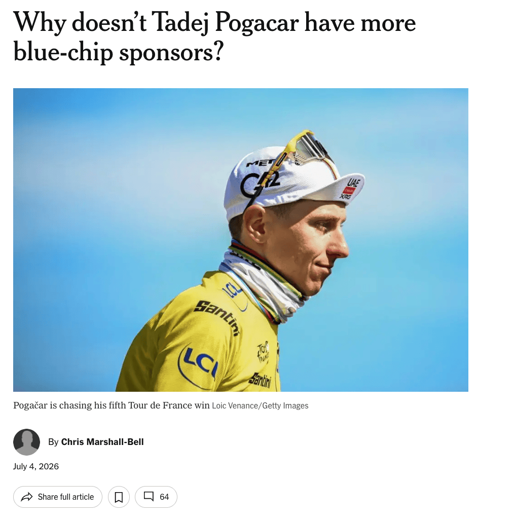 Tadej Pogačar’s understated&nbsp;sponsors