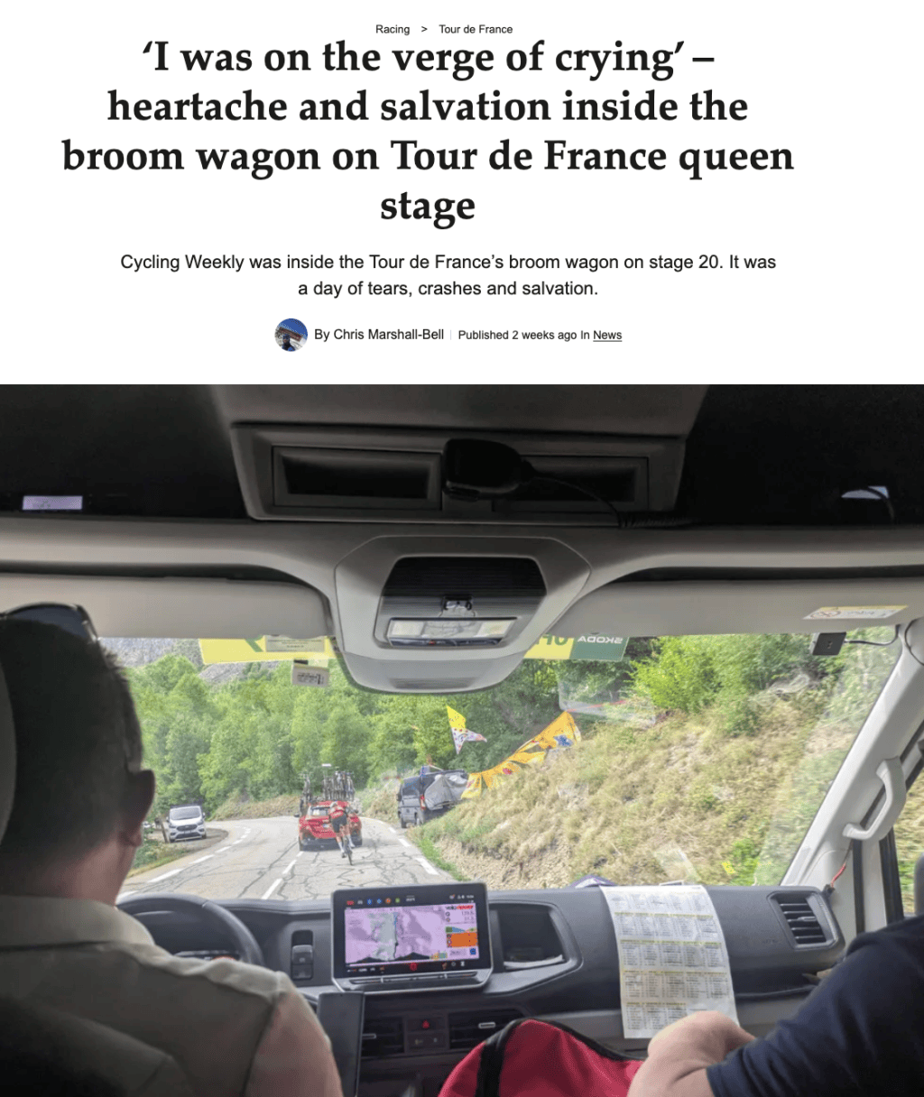 A day in the Tour de France broom wagon