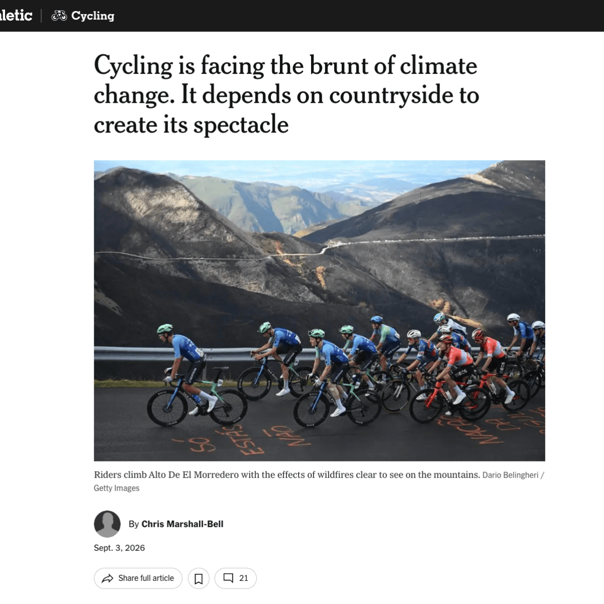 Wildfires are now an inherent part of Vuelta a&nbsp;España