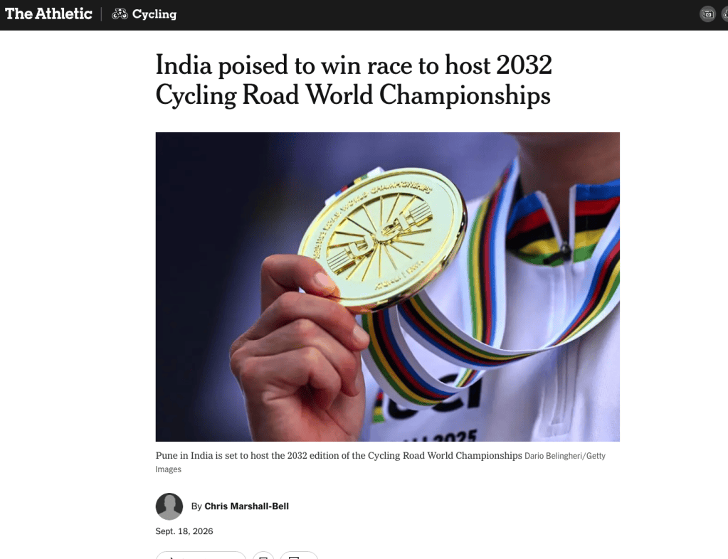 India to host 2032 Cycling World Championships