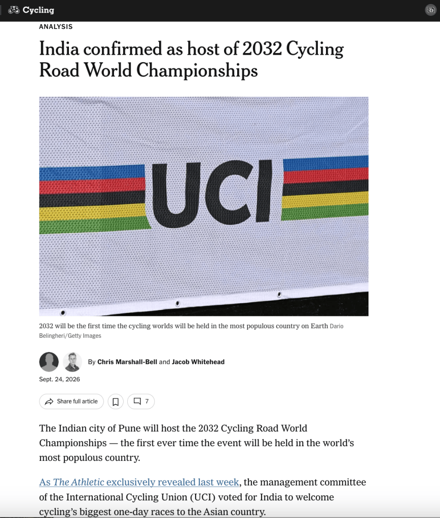 Why India hosting Cycling World Champs is big for 2036&nbsp;Olympics